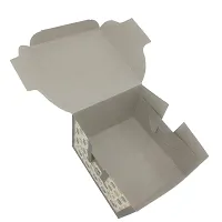 Aumni Crafts Burger Packing Paper Takeaway Box (Pack of 10) 5x5x3 Inch Multicolor Random Print Design-thumb1