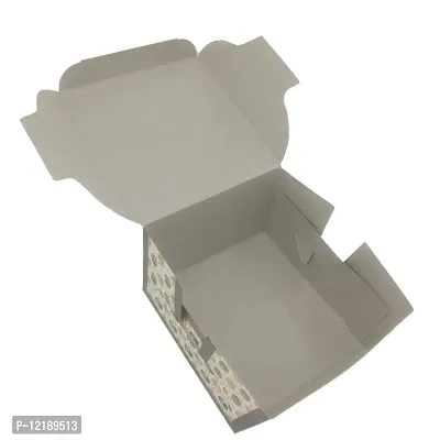 Aumni Crafts Burger Packing Paper Takeaway Box (Pack of 10) 5x5x3 Inch Multicolor Random Print Design-thumb2