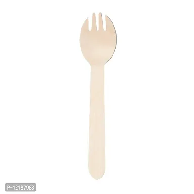 Aumni Crafts Eco Friendly Wooden 14 cm Spoon (Pack of 50) Disposable Biodegradable-thumb0