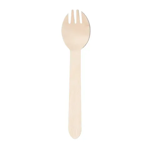 Aumni Crafts Eco Friendly Wooden 14 cm Spoon (Pack of 50) Disposable Biodegradable