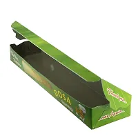 Aumni Crafts Dosa Packing Paper Takeaway Box (Pack of 10) 12x3x1.5 Inch Random Green Design-thumb2