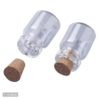 Aumni Crafts std-jefs-pack-boxnsupp-00123 Glass Miniature Vial With Cork Stopper - 5 ml, 10 Pieces, Transparent