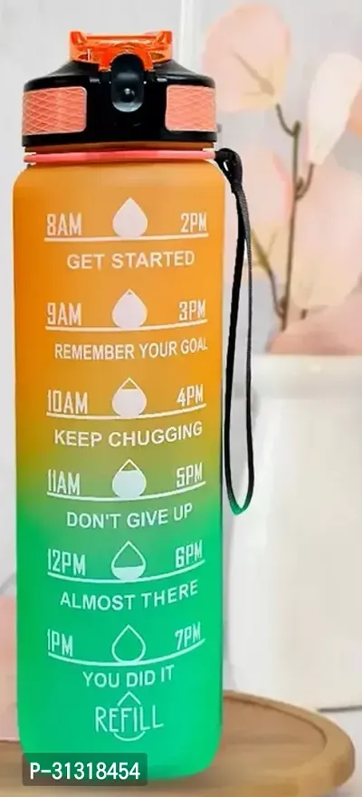 Stylish Plastic Motivational Theme Sipper Water Bottle-thumb0