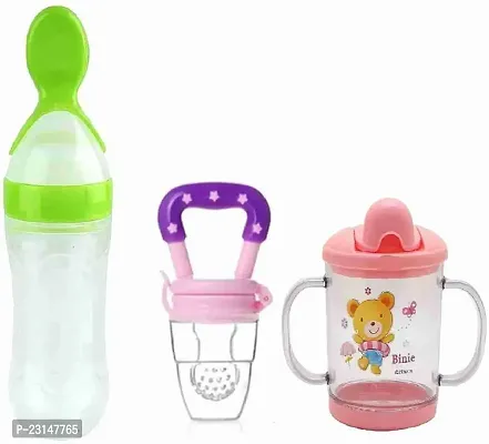Combo of 3 baby food,fruit feeder,200ml sipper(multicolour)