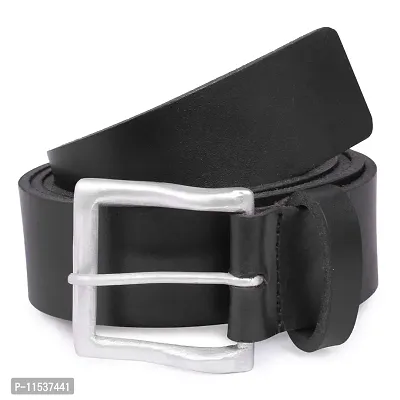 TRYSCO? Casual Genuine Leather WRINKLED Belt for MEN / BOYS (SIZE- L / Waist Size - 38""-40"")COLOUR -BLACK