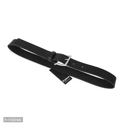 TRYSCO? Casual Genuine Leather WRINKLED Belt for MEN / BOYS (SIZE- L / Waist Size - 38""-40"")COLOUR -BLACK-thumb2