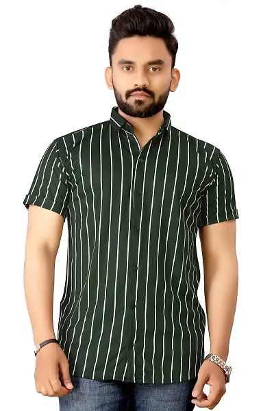 O'SOME Royal India Men Lycra Printed Halfsleeve Classic Collar Regular Casual Shirt