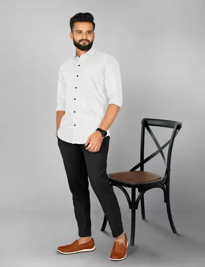 COCHICO CREATION?Men's Formal Full Sleeve Plain Luster Venture Shirts