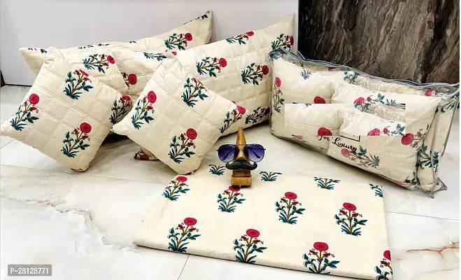 Comfortable Cotton Printed Double Bedsheet with Pillow Covers Pack of 5