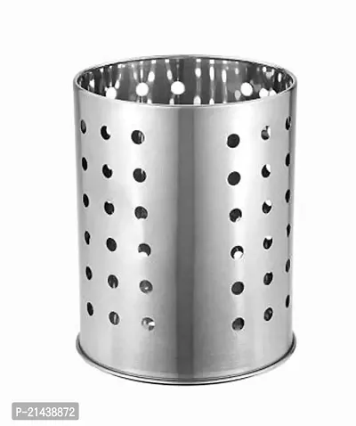 Stainless Steel Cutlery Holder Case Spoon Holder Perforated Stainless Steel Multipurpose Spoon Stand for kitchen | Pen Stand | Cutlery Stand | Spoon Holder for Kitchen  Dining Table(Holds 30 Pieces)-thumb2