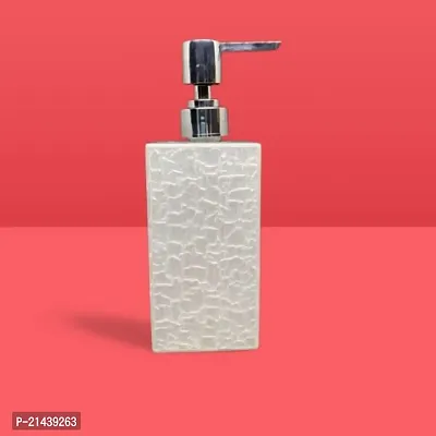 SINTAGE Soap Dispenser 250ml Acrylic White Dispenser for Soap Shampoo Conditioner Lotion Liquid Unbreakable Soap Dispenser Sanitizer Shower Gel Liquid Shampoo Pump Dispenser- White, 250Ml