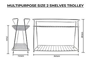 NAVEE Rack Shelf for Cookware Spices 2-Tier Trolley Container Organizer Stand Multipurpose Kitchen Storage Shelf Utensil Jar Holder Stand Rack 2 Shelf Kitcehn Storage Rack (17x35x27 cm)-thumb4