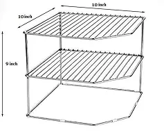 NAVEE Stainless Steel 3 Tier Corner Shelf Rack for Spice Box, Plates, Bowls  Cups in Kitchen/Storage Shelf/Dish Rack/Storage Rack for Kitchen(Chrome Finish)-thumb1