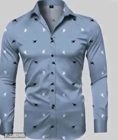 Stylish and Comfortable Cotton Blend Printed Casual Shirt For Men-thumb0