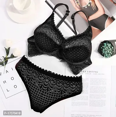 Classic Women Non-padded Bra  Panty Set.New Style list Womens Sexy Lingerie Set for Honeymoon Sexy, Lace Lingerie Set for Honymoon, Bridal Bra Panty Set and Swimwear For Romantic Couple-thumb0