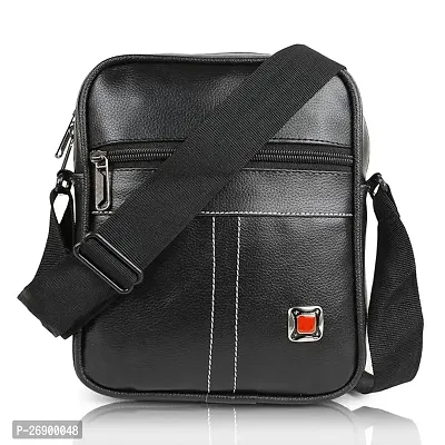 Stylish Black Retro Leather Messenger Bag For Men