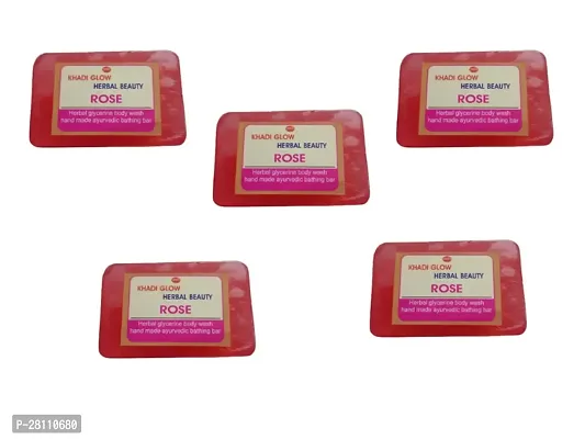 Khadi Glow Herbal Beauty Rose Glycerine Soap Pack Of 5