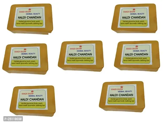 Khadi Glow Herbal Beauty Haldi Chandan Glycerine Soap Pack Of 7