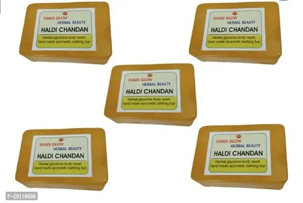 Khadi Glow Herbal Beauty Haldi Chandan Glycerine Soap Pack Of 5