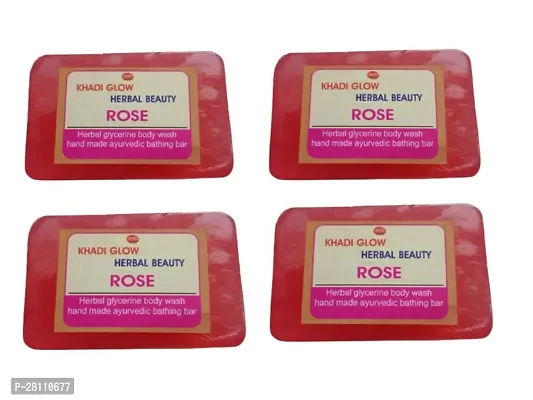 Khadi Glow Herbal Beauty Rose Glycerine Soap Pack Of 4