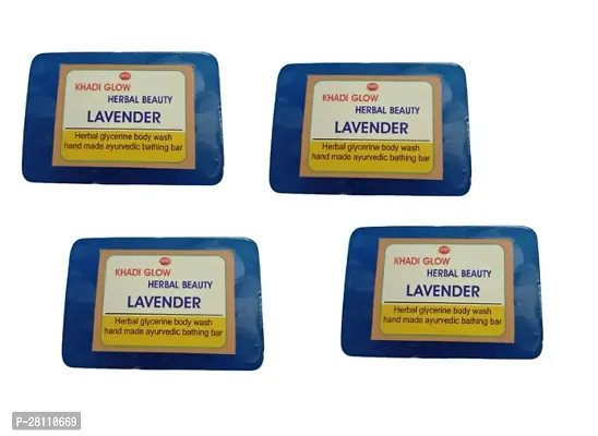 Khadi Glow Herbal Beauty Lavender Glycerine Soap Pack Of 4
