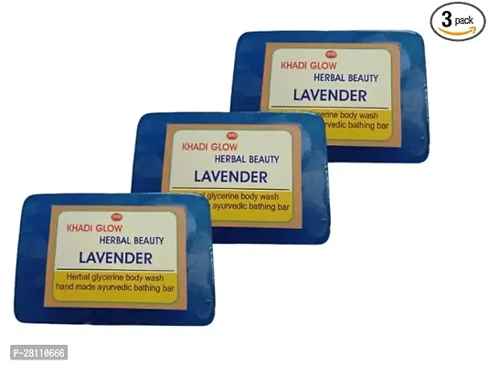 Khadi Glow Herbal Beauty Lavender Glycerine Soap Pack Of 3