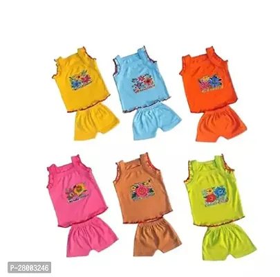 Stylish Multicoloured Cotton Blend Tops with Shorts For Boys Pack Of 6
