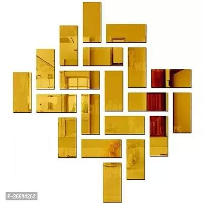 Designer Golden Glass Mirrors Wall Decor Pack Of 20