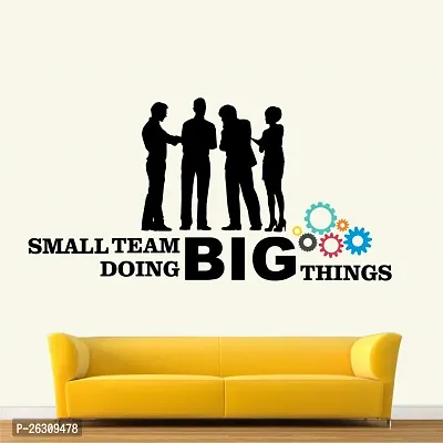 Small Team Doing Big Things - Office - Inspirational - Motivational - Quotes - Wall Sticker -Sm829 (Multi Colour, Vinyl - 90Cm X 55 Cm )