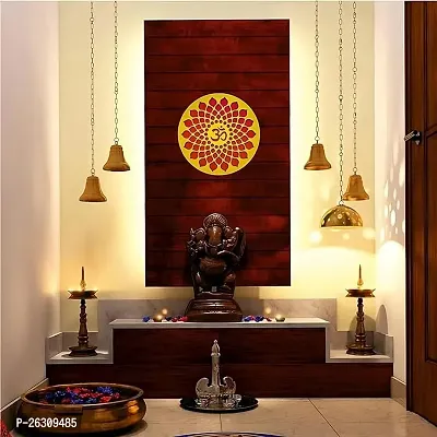 1 Piece Golden Om Mandala Mirror Stickers For Wall Acrylic Velvet Wall Hanging Decorative Items For Mandir, Pooja Room Decoration Items, Hallhellip;