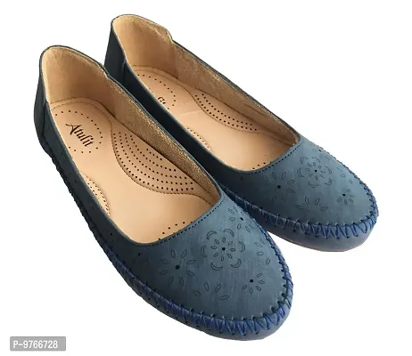 Atulit Casual Stylish Bellies Slippers Slip-on's Shoes for Women and Girls (Blue, Numeric_4)