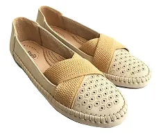 Atulit Women's Stylish Bellies/Belly Shoes, Cream-thumb3