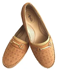 Atulit Casual Stylish/Formal Bellies/Loafers/Shoes for Girls/Women (Tan, Numeric_4)-thumb1