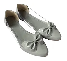 Atulit Women?s Ballet Flats |Ballerinas Shoes | Patent Bellies for Girls |Lightweight Bellies for Women(Grey,Size:-8)-thumb2