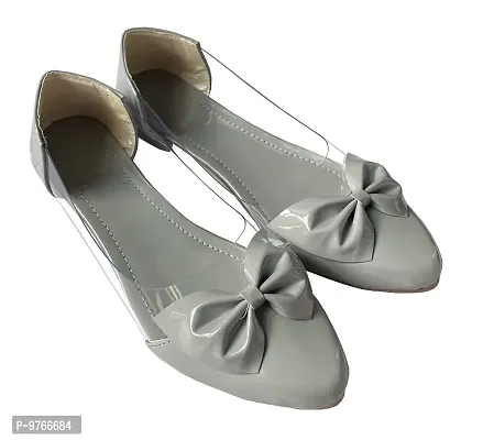 Atulit Women?s Ballet Flats |Ballerinas Shoes | Patent Bellies for Girls |Lightweight Bellies for Women(Grey,Size:-8)-thumb3