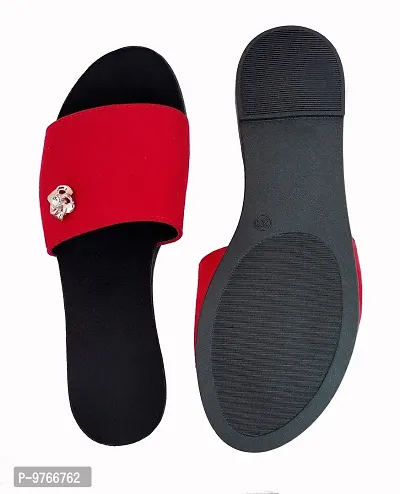 Atulit Stylish and Comfortable Slippers or Flats for Girls and Women (Red, Numeric_4)-thumb3
