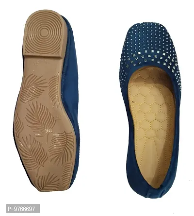 Atulit Bellies/Belly Shoe for Women Stylish. (Blue, Numeric_6)-thumb5