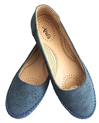 Atulit Casual Stylish Bellies Slippers Slip-on's Shoes for Women and Girls (Blue, Numeric_4)-thumb1