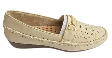 Atulit Casual Stylish/Formal Bellies/Loafers/Shoes for Girls/Women (Cream, Numeric_3)-thumb3