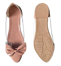 Atulit Women?s Ballet Flats |Ballerinas Shoes | Patent Bellies for Girls |Lightweight Bellies for Women(Peach,Size:-5)-thumb2