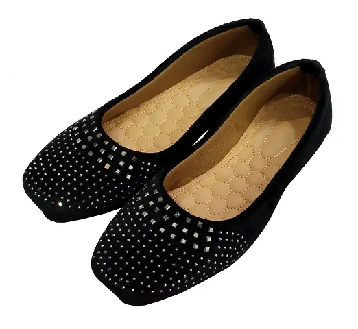 Atulit Bellies/Belly Shoe for Women Stylish. (Black, Numeric_8)