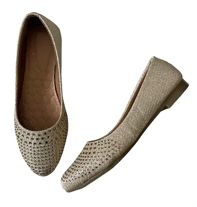 Atulit Women?s Ballet Flats |Ballerinas Shoes | Suede Bellies for Girls |Lightweight Bellies for Women (Grey, Numeric_6)