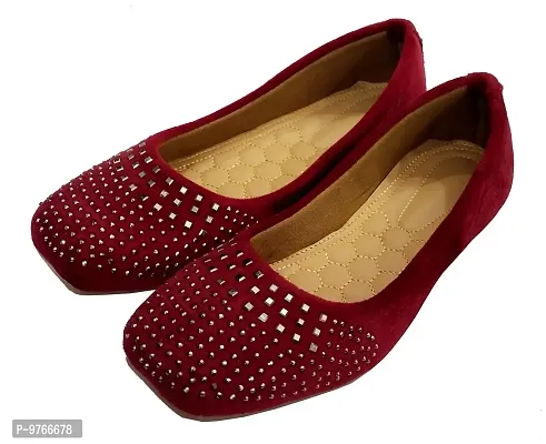 Atulit Bellies/Belly Shoe for Women Stylish. (Maroon, Numeric_6)