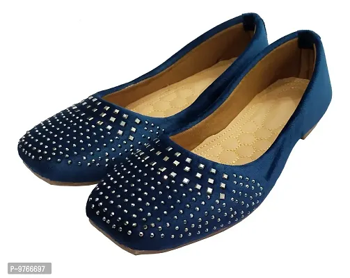 Atulit Bellies/Belly Shoe for Women Stylish. (Blue, Numeric_6)