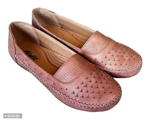 Atulit Bellies/Belly Shoes for Women and Ladies (Peach, Numeric_3)