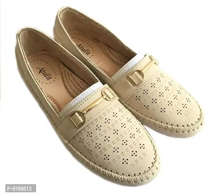 Atulit Casual Stylish/Formal Bellies/Loafers/Shoes for Girls/Women (Cream, Numeric_3)-thumb0