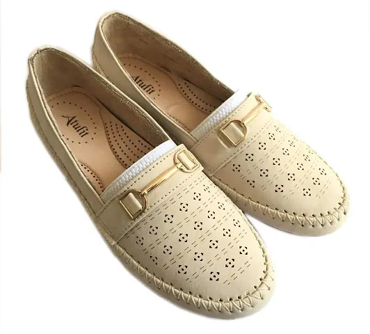 Atulit Casual Stylish/Formal Bellies/Loafers/Shoes for Girls/Women (Cream, Numeric_3)