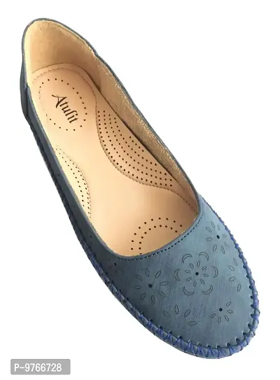 Atulit Casual Stylish Bellies Slippers Slip-on's Shoes for Women and Girls (Blue, Numeric_4)-thumb5