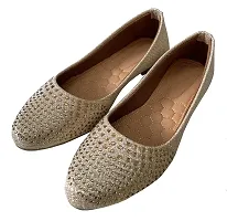 Atulit Women?s Ballet Flats |Ballerinas Shoes | Suede Bellies for Girls |Lightweight Bellies for Women (Bronze, Numeric_4)-thumb1