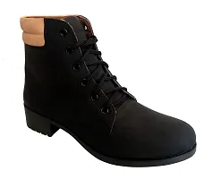 Atulit Fashionable High Neck Boot's for Girls | Stylish High Boots for Women Black-thumb1